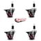 Service Caster 3'' Red Poly Swivel 1-3/8'' Expanding Stem Caster Set with Brake, 4PK SCC-EX20S314-PPUB-RED-PLB-138-4 - alternate 3